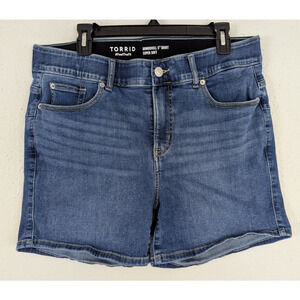 Torrid sz 16 Bombshell Denim Jean Shorts super soft stretchy blue 2649